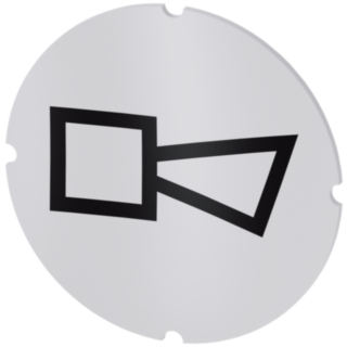Inscription plate for illuminated pushbutton, round, milky, icon: Horn