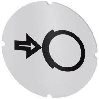 Inscription plate for illuminated pushbutton, round, milky, icon: Braking