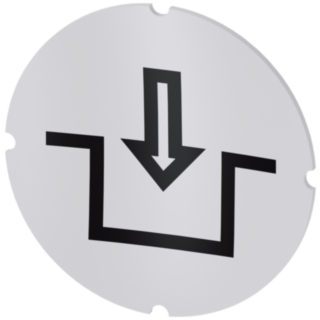Inscription plate for illuminated pushbutton, round, milky, icon: Lock