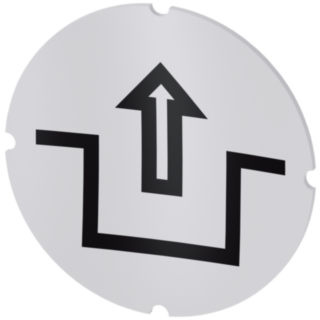 Inscription plate for illuminated pushbutton, round, milky, icon: Unlock