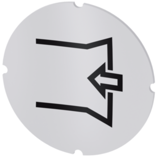 Inscription plate for illuminated pushbutton, round, milky, icon: Suction