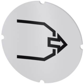 Inscription plate for illuminated pushbutton, round, milky, icon: Blowing