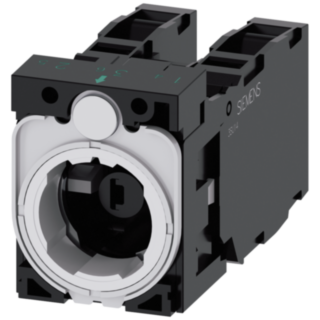 Holder for 3 modules, 1 NO + 1 NC, 1 NO + 1 NC, LED module, blue, 6-24 V AC/DC