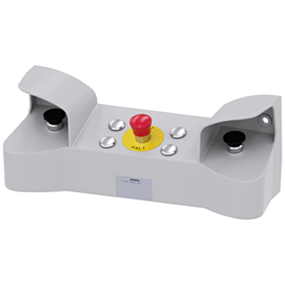 Two-hand operation console for command devices, 22 mm, round, 2x1 NO + 1 NC