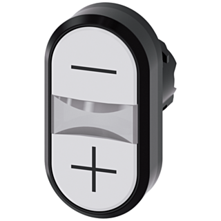 Twin pushbutton, 22 mm, round, plastic, white