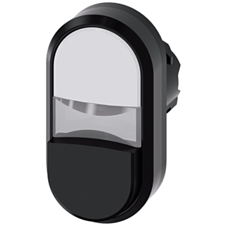 Twin pushbutton, 22 mm, round, plastic, white, black