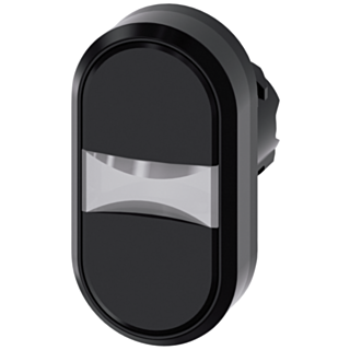 Twin pushbutton, 22 mm, round, plastic, black, black