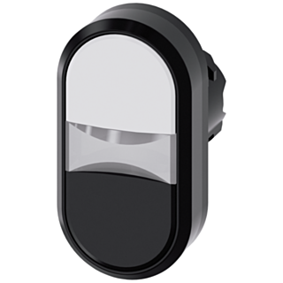 Twin pushbutton, 22 mm, round, plastic, white, black