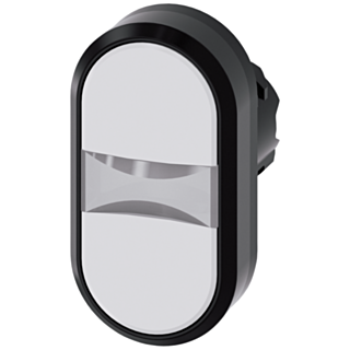 Twin pushbutton, 22 mm, round, plastic, white, white