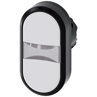 Twin pushbutton, illuminated, 22 mm, round, plastic, white, white