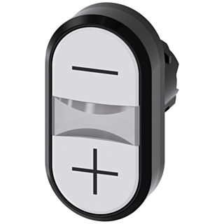 Twin pushbutton, illuminated, 22 mm, round, plastic, white