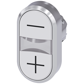 Twin pushbutton, 22 mm, round, metal, high gloss, white, white