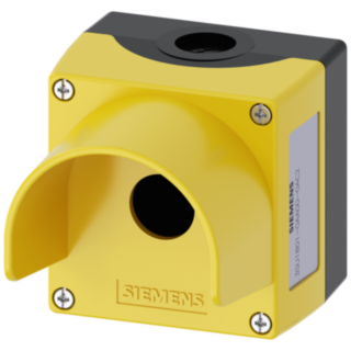 Enclosure for command devices, 22 mm, round, plastic, yellow, 1 command point