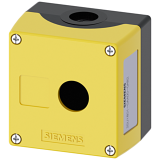 Enclosure for command devices, 22 mm, round, plastic, yellow, 1 command point