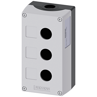 Enclosure for command devices, 22 mm, round, plastic, gray, 3 command points