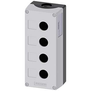 Enclosure for command devices, 22 mm, round, plastic, gray, 4 command points