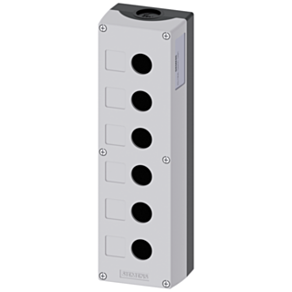 Enclosure for command devices, 22 mm, round, plastic, gray, 6 command points