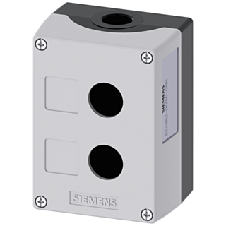 Enclosure for command devices, 22 mm, round, metal, gray, 2 command points