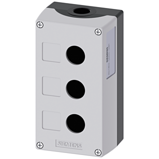 Enclosure for command devices, 22 mm, round, metal, gray, 3 command points