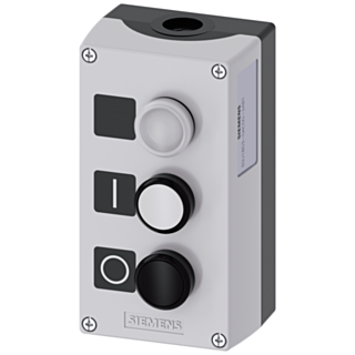 Enclosure for command devices, 22 mm, round, button white