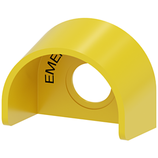 Protective collar for emergency stop mushroom pushbutton, yellow, plastic