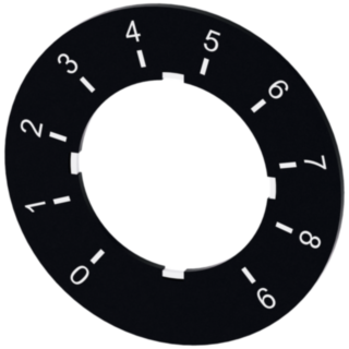 Potentiometer label, black label, labeling: 0-9