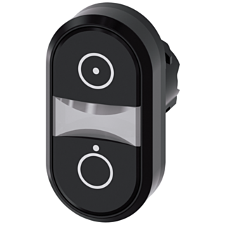 Twin pushbutton, 22 mm, round, plastic, black: Symbol 5264, black