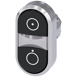 Twin pushbutton, 22 mm, round, metal, high gloss, black: Symbol 5264, black