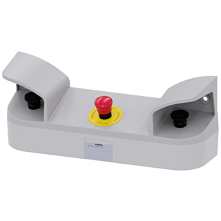 Two-hand operation console for command devices, 22 mm, round, 2x1 NO + 1 NC