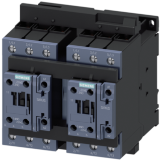 Reversing contactor assembly AC-3, 22 kW/400 V, 110 V AC, 2 NO integr.