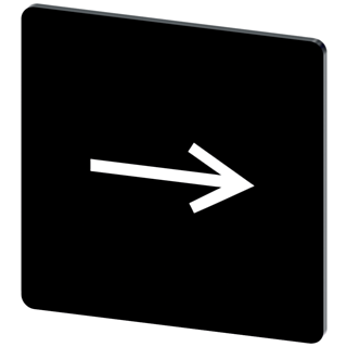 Labeling plate 27x27 mm, black label, icon: Arrow pointing to the right