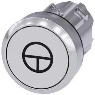 Pushbutton, 22 mm, round, metal, high gloss, white, with Symbol: jogging mode