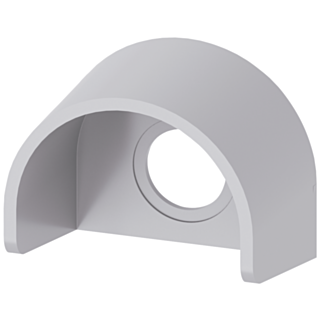 Protective collar for emergency stop mushroom pushbutton, gray, plastic