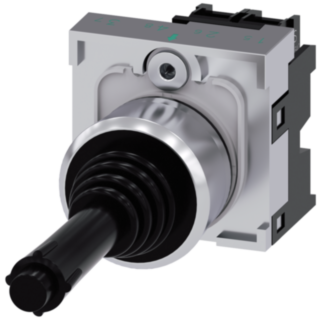 Coordinate switch, 22 mm, round, metal high gloss, black, vertical latching