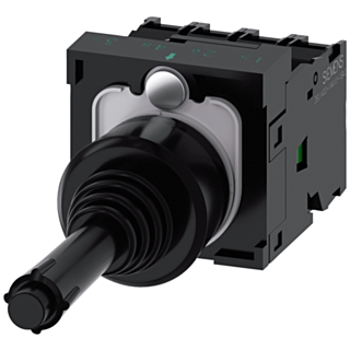 Coordinate switch, 22 mm, round, plastic, black, 1 NO, 1 NO, 1 NO, 1 NO