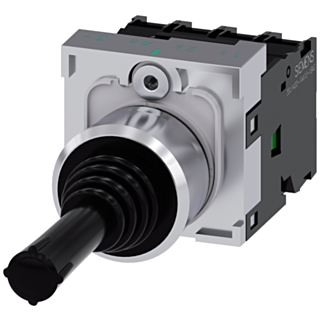 Coordinate switch, 22 mm, round, metal high gloss, black, latching