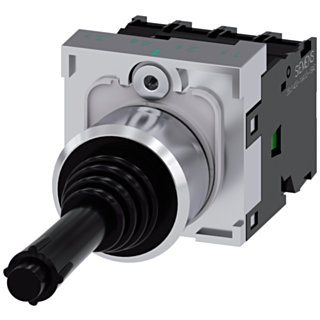 Coordinate switch, 22 mm, round, metal high gloss, black, latching