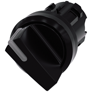 Toggle switch illuminable, 22 mm, round, plastic, black, knob short