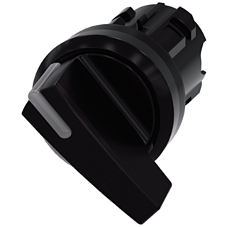 Toggle switch illuminable, 22 mm, round, plastic, black, knob long