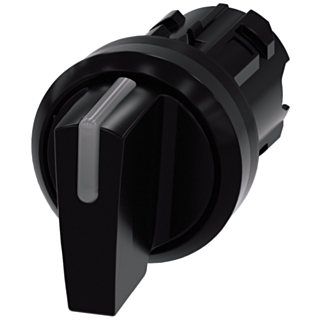Toggle switch illuminable, 22 mm, round, plastic, black, knob short