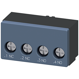 Auxiliary switch 1 NC contact 1 NO contact Connection control circuit: screw terminal
