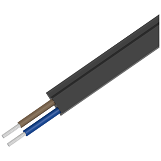 AS-i cable, shaped for ext. auxiliary voltage 24 V, black, rubber, 2x1.5 mm2
