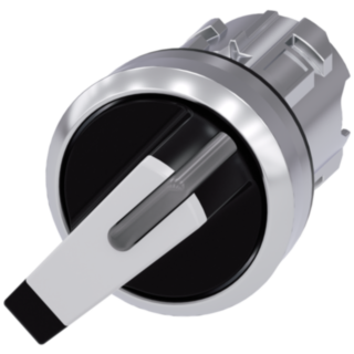 Toggle switch illuminable, 22 mm, round, metal, high gloss, white, knob short