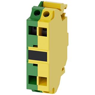 Support terminal, green/yellow, spring-type terminal, for floor mounting