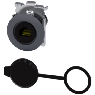 RJ45 connection, 30 mm, metal matt, sand gray