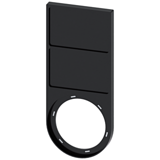Label holder, flat, black, for 2 labeling plates 17.5x27 mm, for gluing