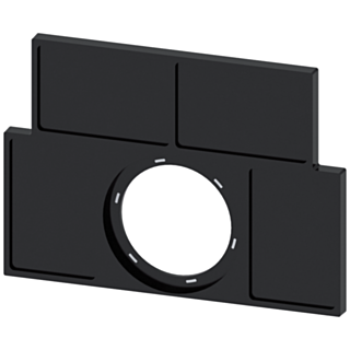 Label holder, flat, black, for 4 labeling plates 17.5x27 mm, for gluing