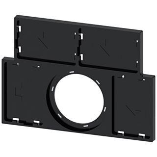 Label holder, flat, black, for 4 labeling plates 17.5 mm x 27 mm each