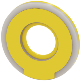 Backing plate round for emergency stop mushroom pushbutton, yellow, illuminated, 5 mm thick