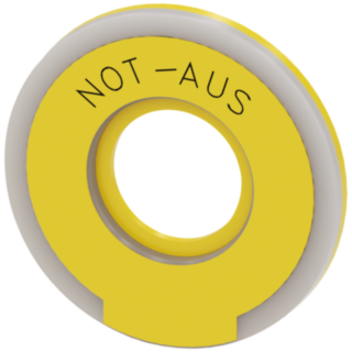 Backing plate round for emergency stop mushroom pushbutton, yellow, illuminated